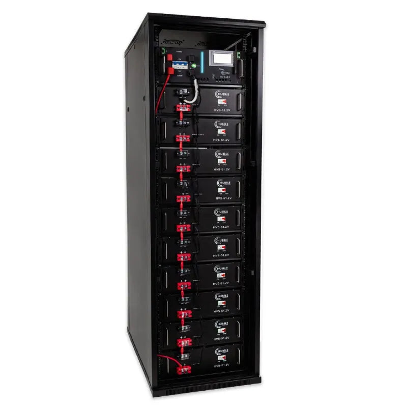 HUBBLE HV-512 Battery Rack – 512V / 51.2KW (10 Packs of 16 Cell LiFePO4 Battery Systems)